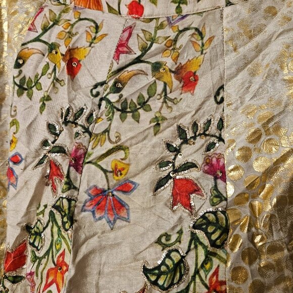 Chennur Silk Hand Painted Lehenga Blouse Set With Dupatta - Picture 5 of 12